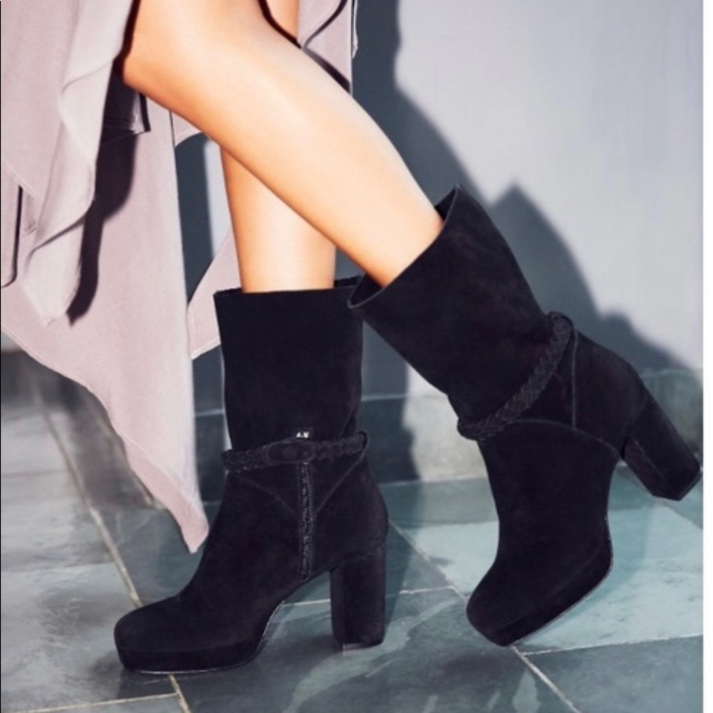 Free People Iris Suede Platform Boots Size 38